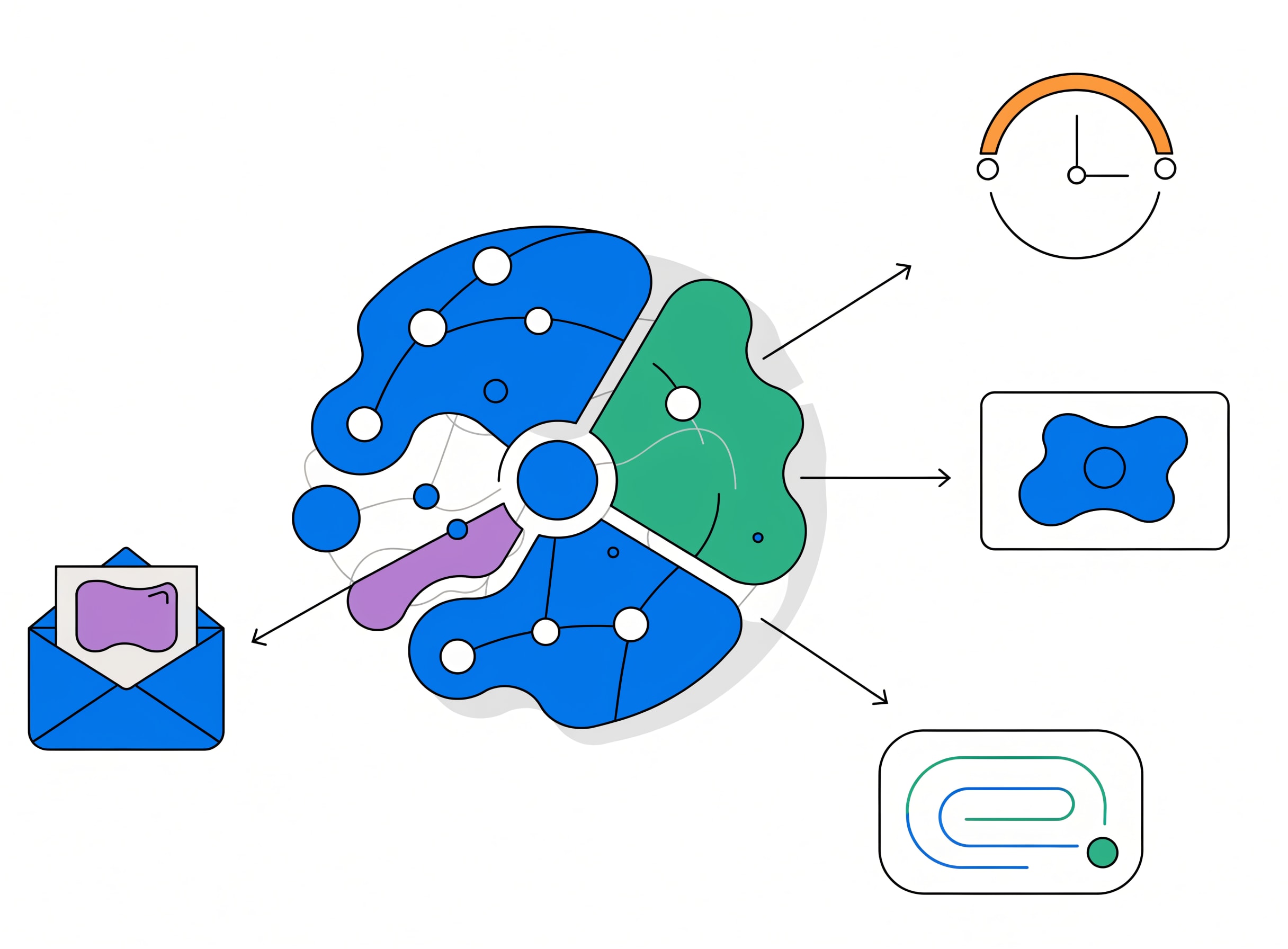 the-lifecycle-mapper divides a customer audience into RFM segment wedges with arrows radiating to email, paid ad and lifecycle flow applications and a staleness clock in the corner