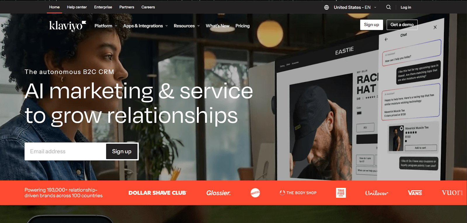 Klaviyo ecommerce email and SMS platform