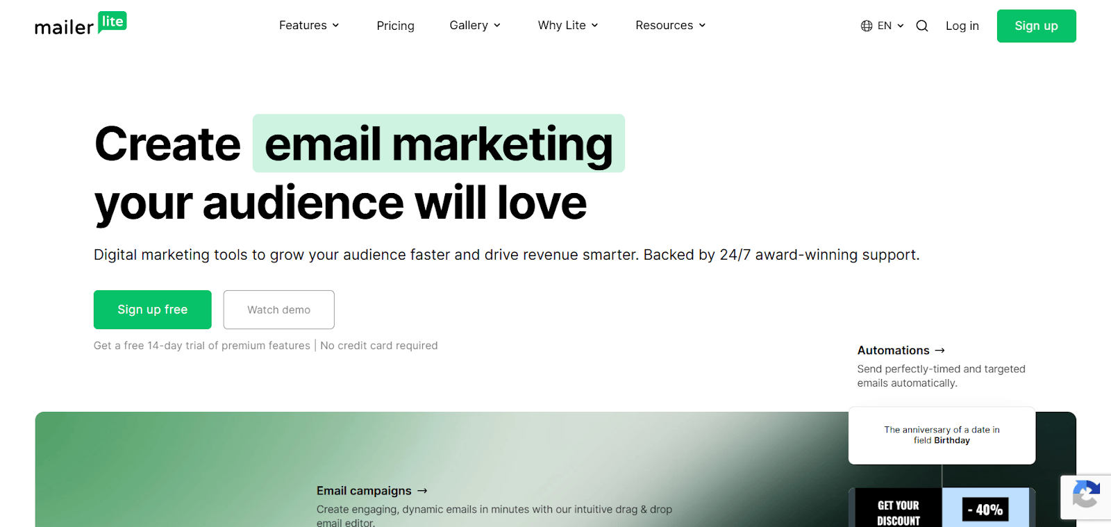 MailerLite simple email marketing platform