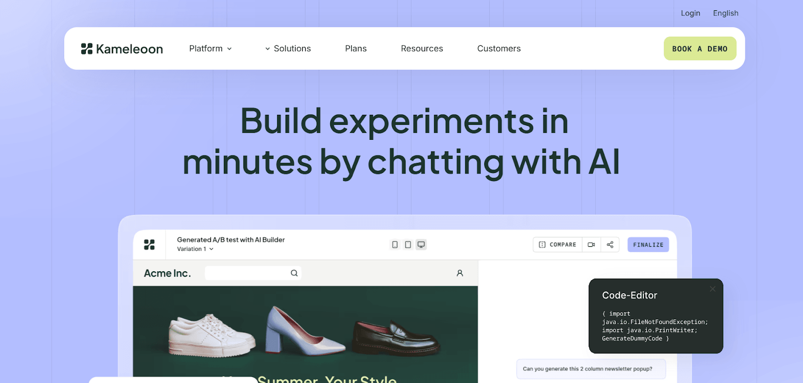 Kameleoon experimentation and personalization