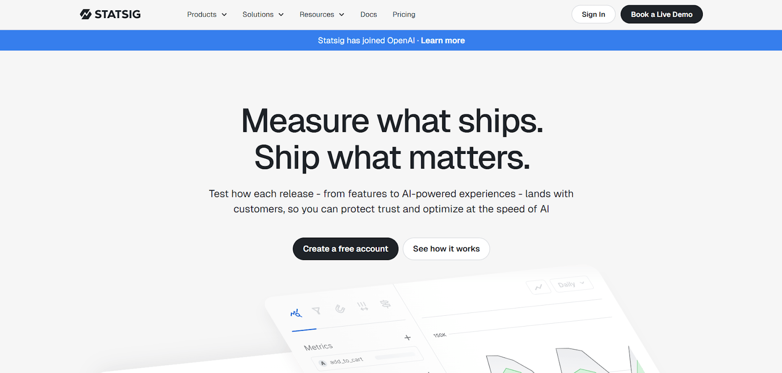 Statsig developer-first experimentation platform